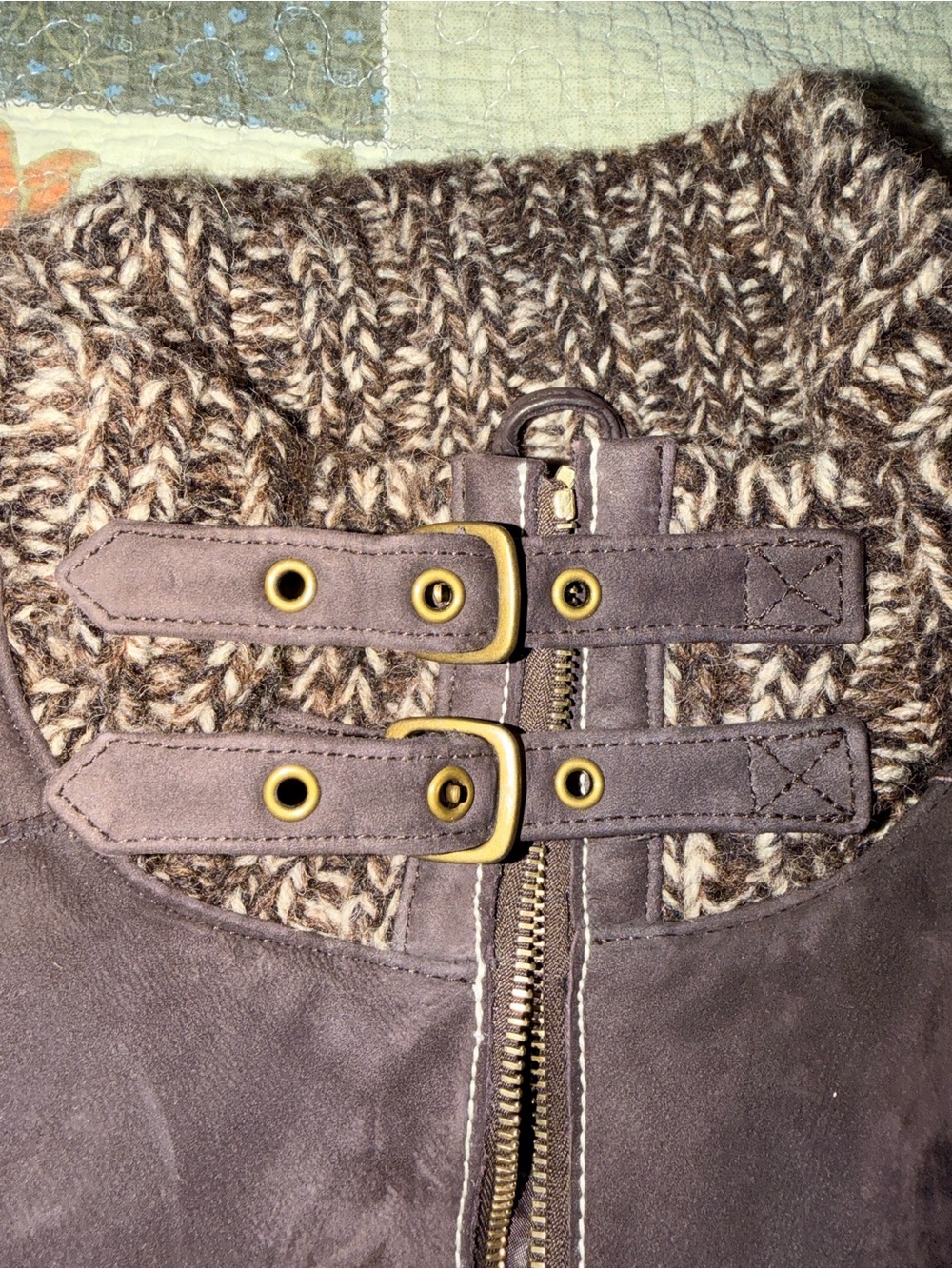 Vintage Men’s Sean John Knit Flight Jacket Suede Leather Bomber Y2K - Picture 7 of 10